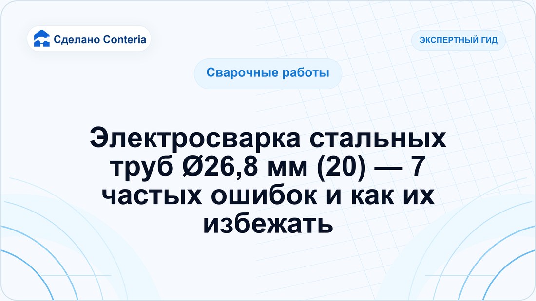 Электросварка стальных труб Ø26,8 мм (20) — 7 частых ошибок и как их избежать