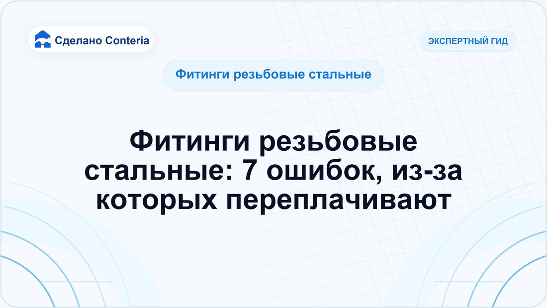 Фитинги резьбовые стальные: 7 ошибок, из-за которых переплачивают