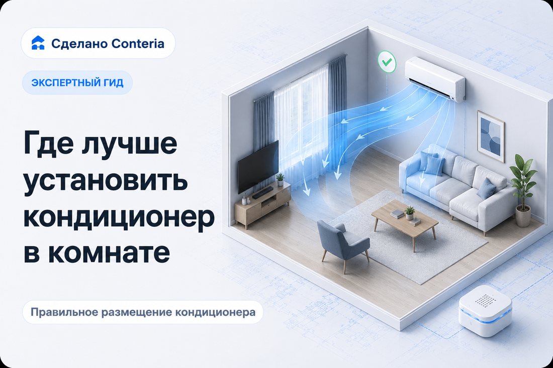 Где лучше установить кондиционер в комнате