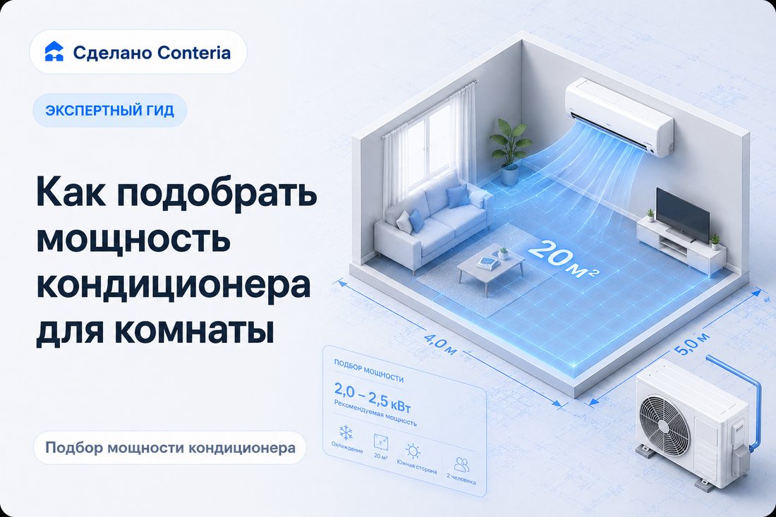 Как подобрать мощность кондиционера для комнаты