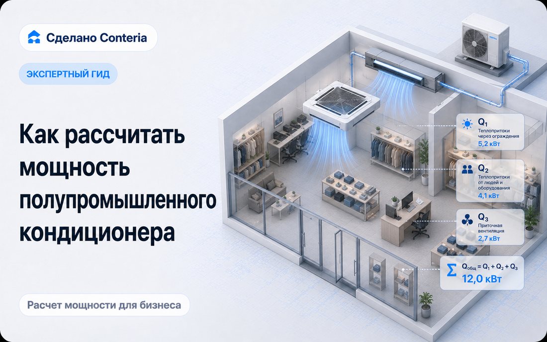 Как рассчитать мощность полупромышленного кондиционера