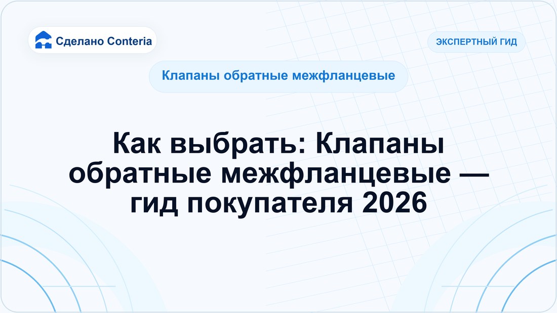 Как выбрать: Клапаны обратные межфланцевые — гид покупателя 2026