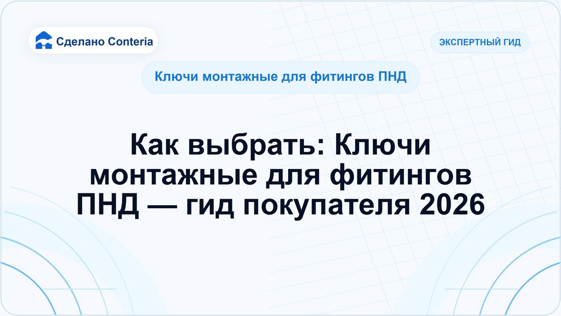 Как выбрать: Ключи монтажные для фитингов ПНД — гид покупателя 2026