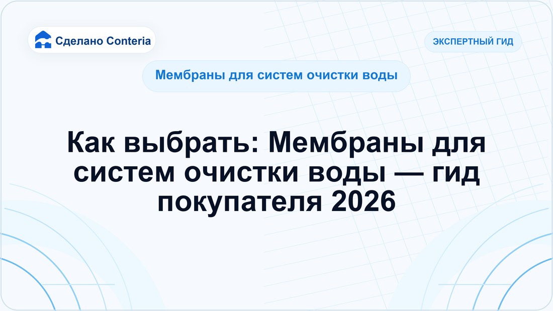 Как выбрать: Мембраны для систем очистки воды — гид покупателя 2026