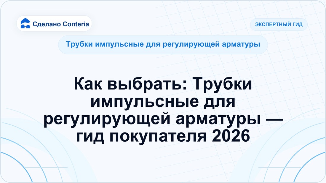 Как выбрать: Трубки импульсные для регулирующей арматуры — гид покупателя 2026
