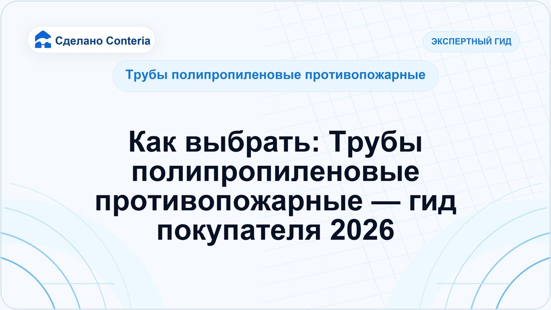 Как выбрать: Трубы полипропиленовые противопожарные — гид покупателя 2026