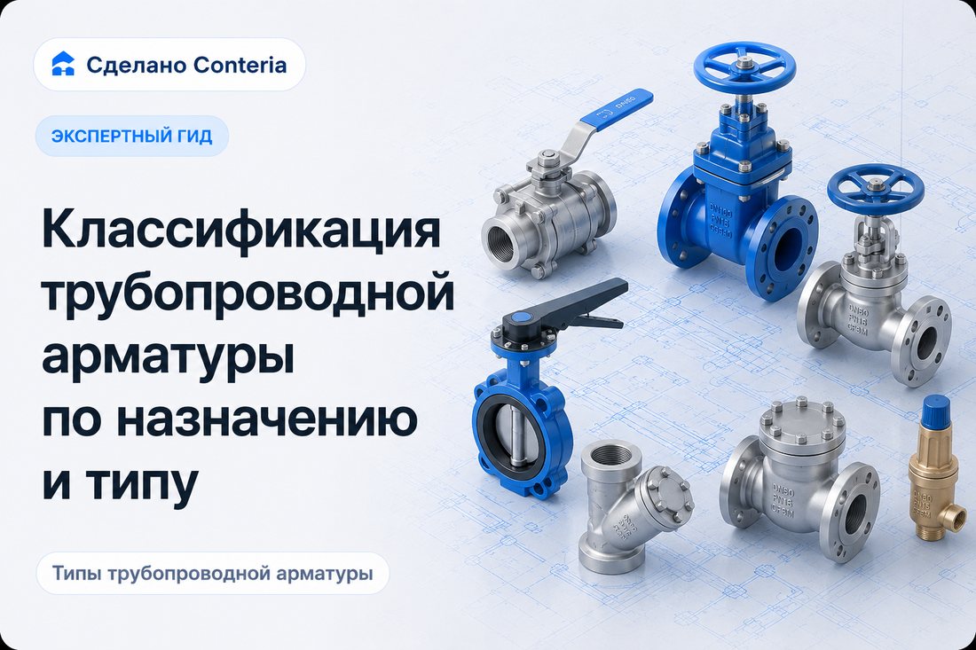 Классификация трубопроводной арматуры по назначению и типу