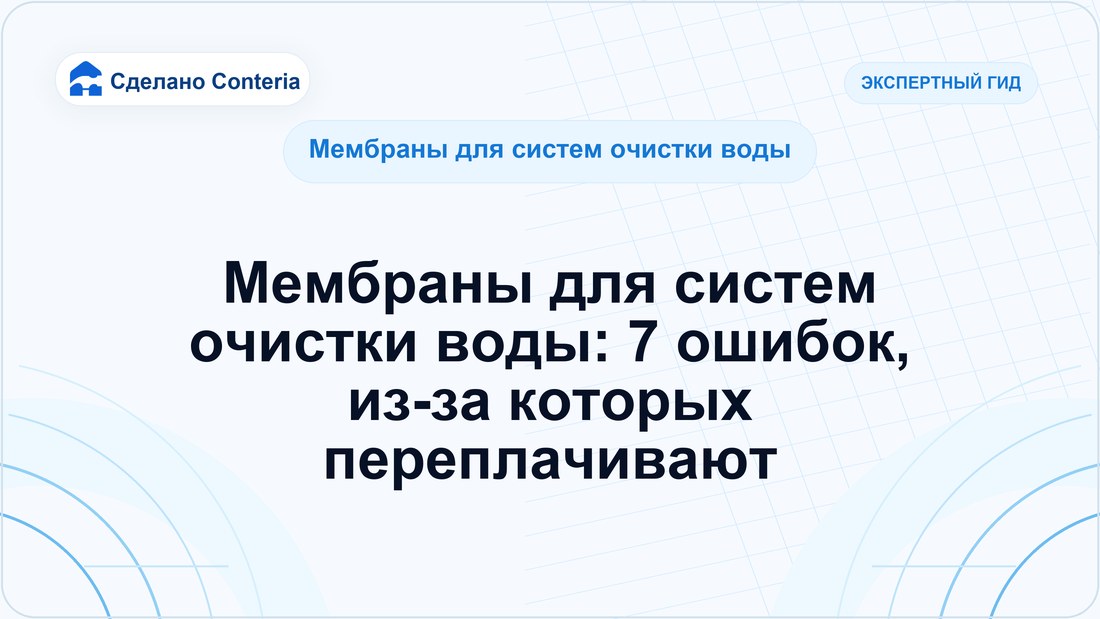 Мембраны для систем очистки воды: 7 ошибок, из-за которых переплачивают