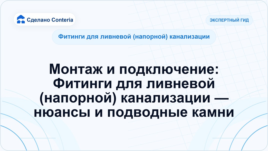 Монтаж и подключение: Фитинги для ливневой (напорной) канализации — нюансы и подводные камни — Руководство (Фитинги для ливневой (напорной) канализации)