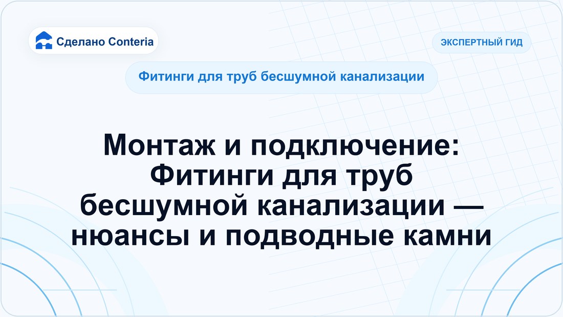 Монтаж и подключение: Фитинги для труб бесшумной канализации — нюансы и подводные камни