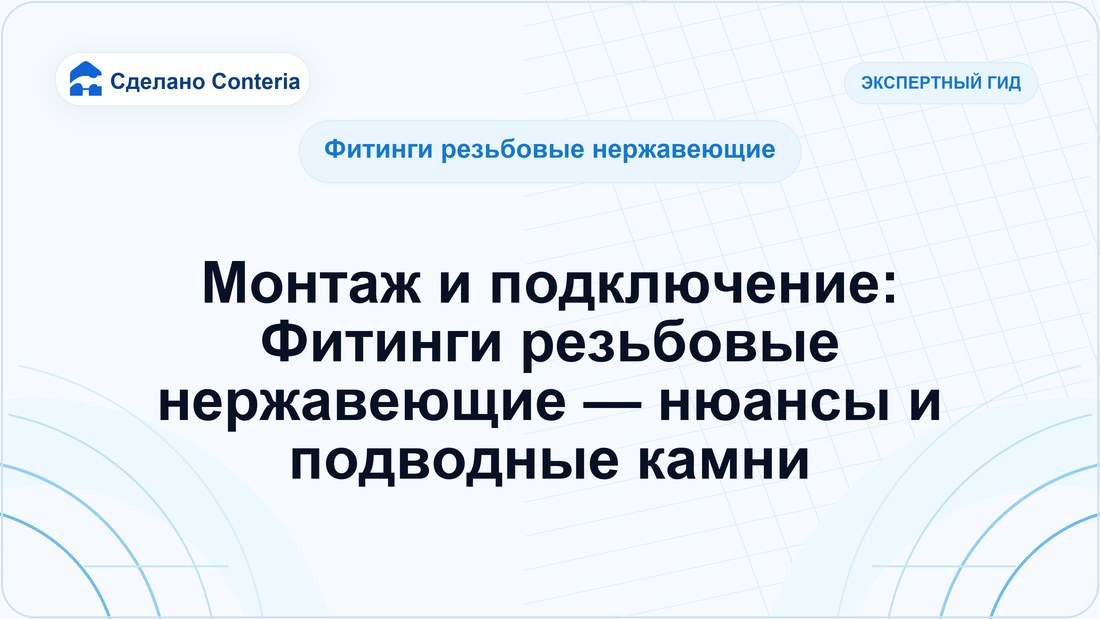 Монтаж и подключение: Фитинги резьбовые нержавеющие — нюансы и подводные камни
