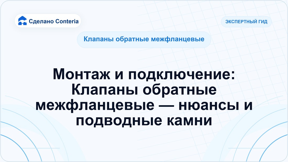 Монтаж и подключение: Клапаны обратные межфланцевые — нюансы и подводные камни