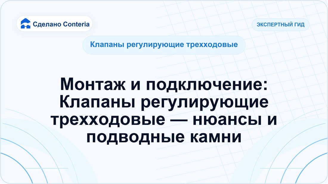 Монтаж и подключение: Клапаны регулирующие трехходовые — нюансы и подводные камни