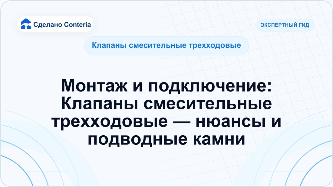 Монтаж и подключение: Клапаны смесительные трехходовые — нюансы и подводные камни