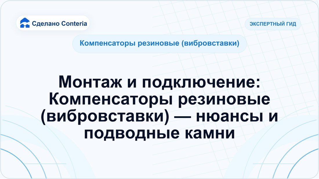 Монтаж и подключение: Компенсаторы резиновые (вибровставки) — нюансы и подводные камни