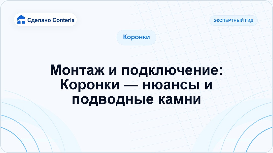 Монтаж и подключение: Коронки — нюансы и подводные камни