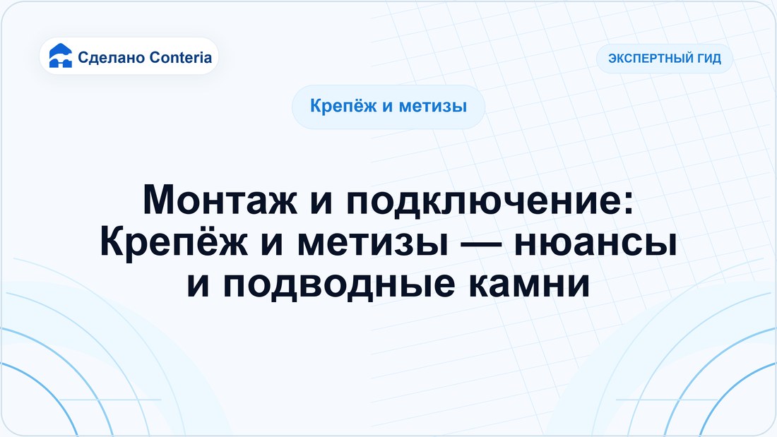 Монтаж и подключение: Крепёж и метизы — нюансы и подводные камни