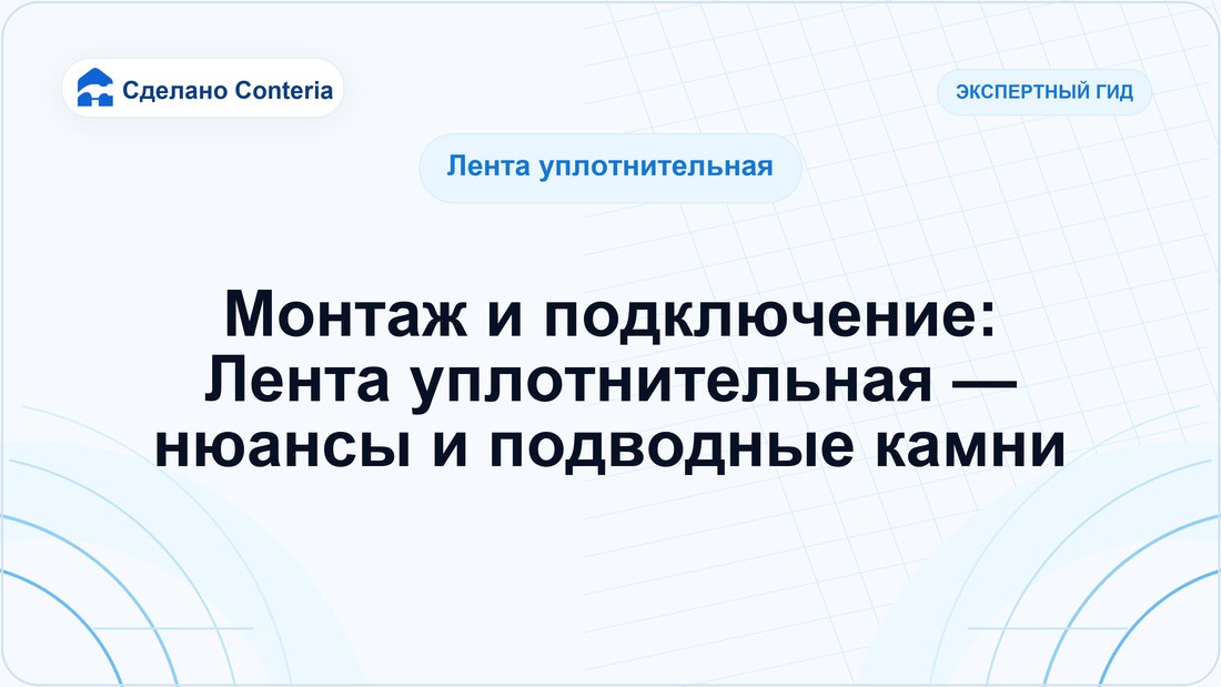 Монтаж и подключение: Лента уплотнительная — нюансы и подводные камни