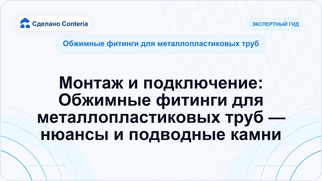 Монтаж и подключение: Обжимные фитинги для металлопластиковых труб — нюансы и подводные камни