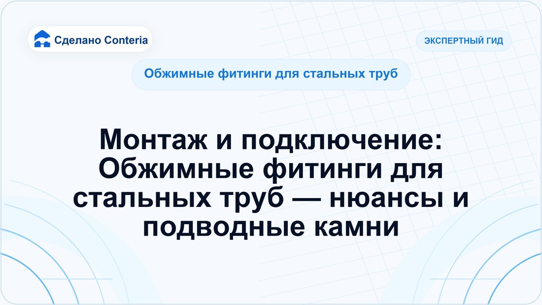 Монтаж и подключение: Обжимные фитинги для стальных труб — нюансы и подводные камни