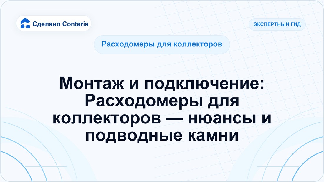 Монтаж и подключение: Расходомеры для коллекторов — нюансы и подводные камни