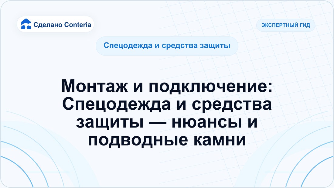 Монтаж и подключение: Спецодежда и средства защиты — нюансы и подводные камни
