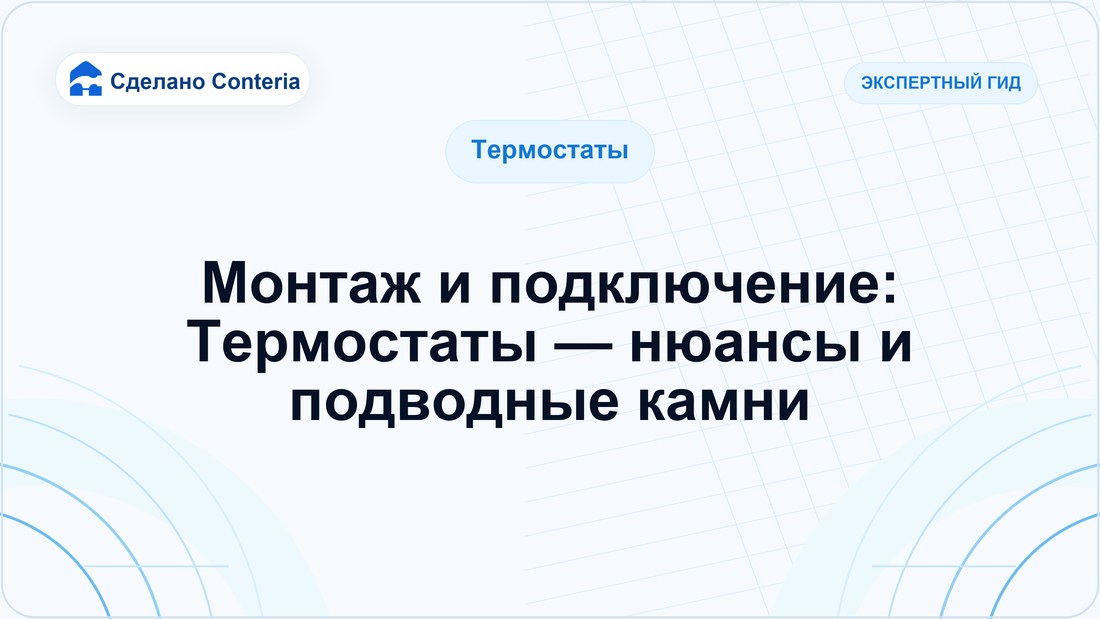 Монтаж и подключение: Термостаты — нюансы и подводные камни