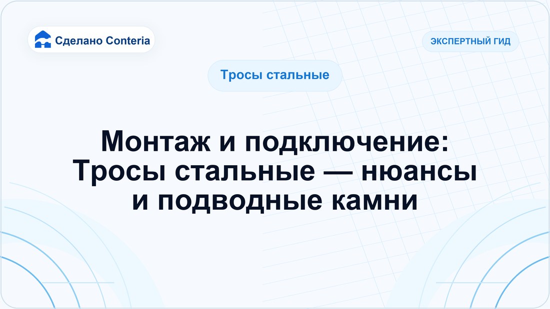Монтаж и подключение: Тросы стальные — нюансы и подводные камни