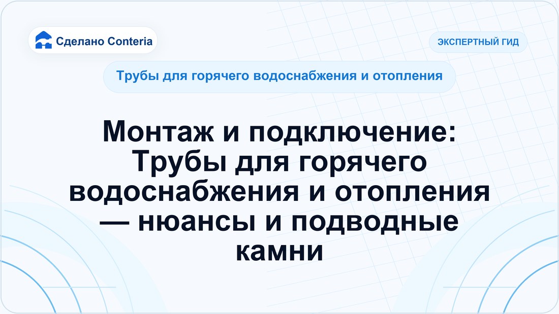 Монтаж и подключение: Трубы для горячего водоснабжения и отопления — нюансы и подводные камни
