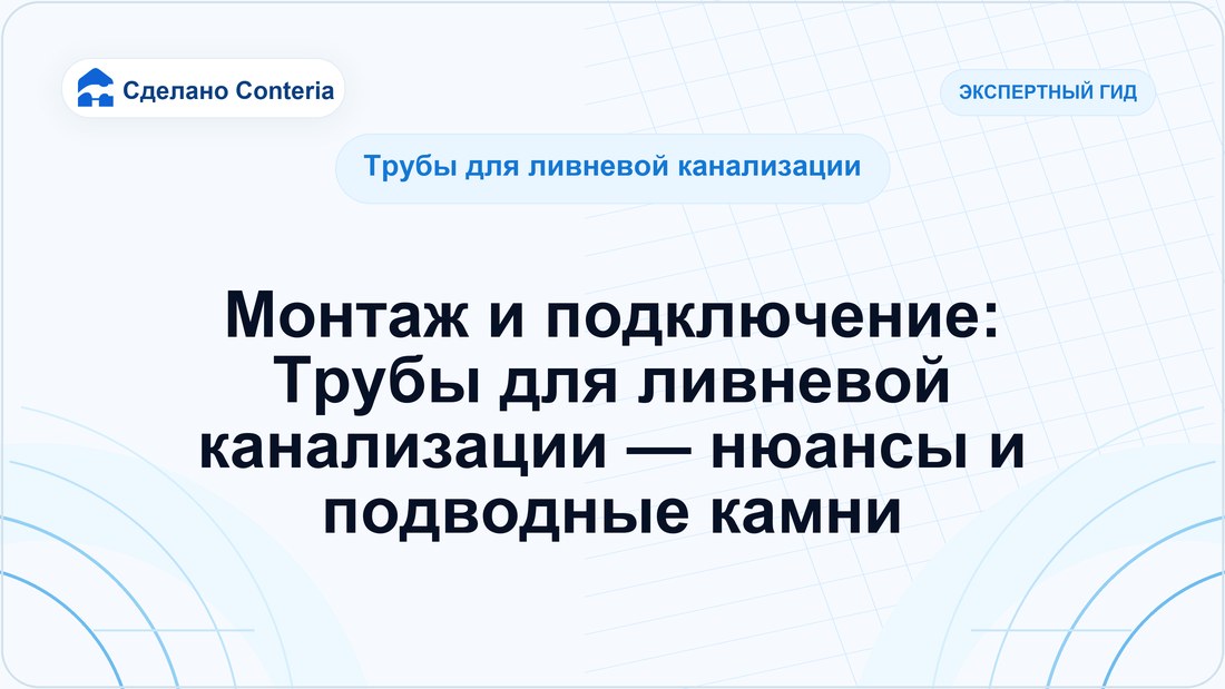 Монтаж и подключение: Трубы для ливневой канализации — нюансы и подводные камни