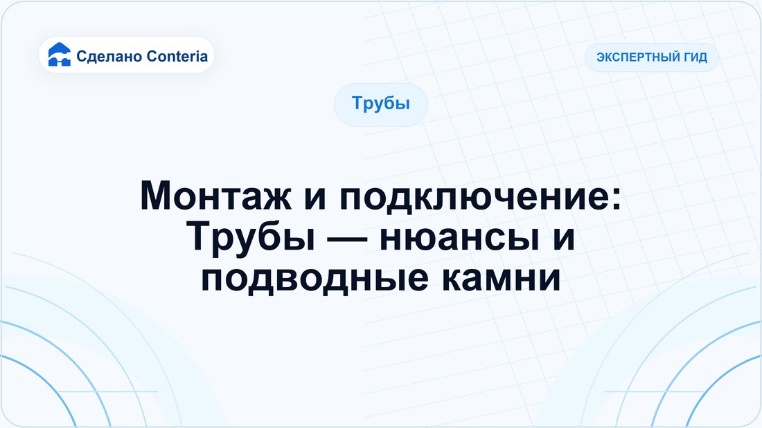 Монтаж и подключение: Трубы — нюансы и подводные камни
