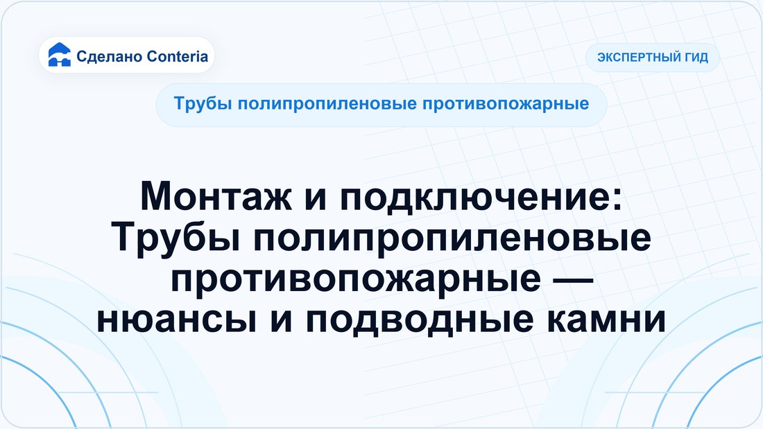 Монтаж и подключение: Трубы полипропиленовые противопожарные — нюансы и подводные камни