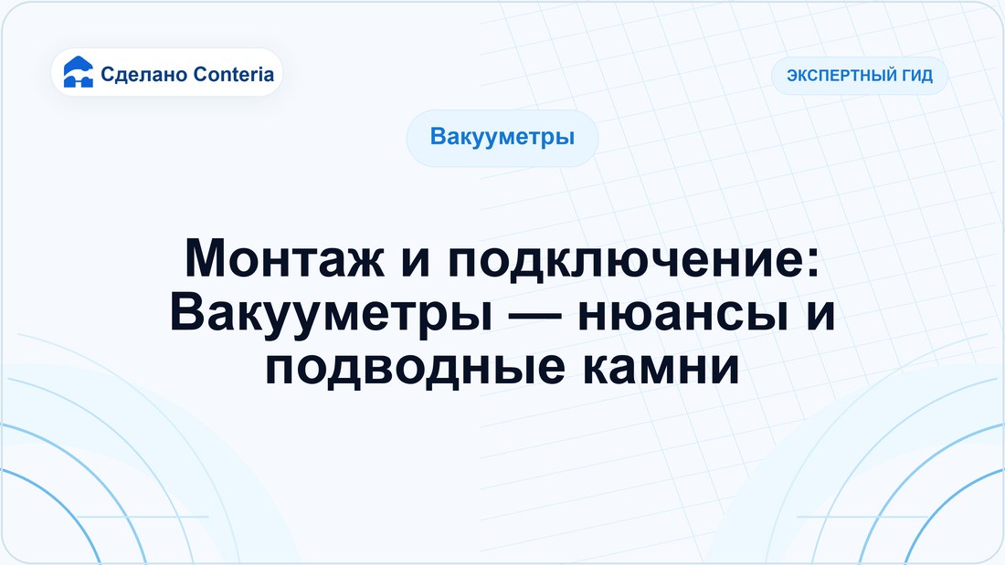 Монтаж и подключение: Вакууметры — нюансы и подводные камни