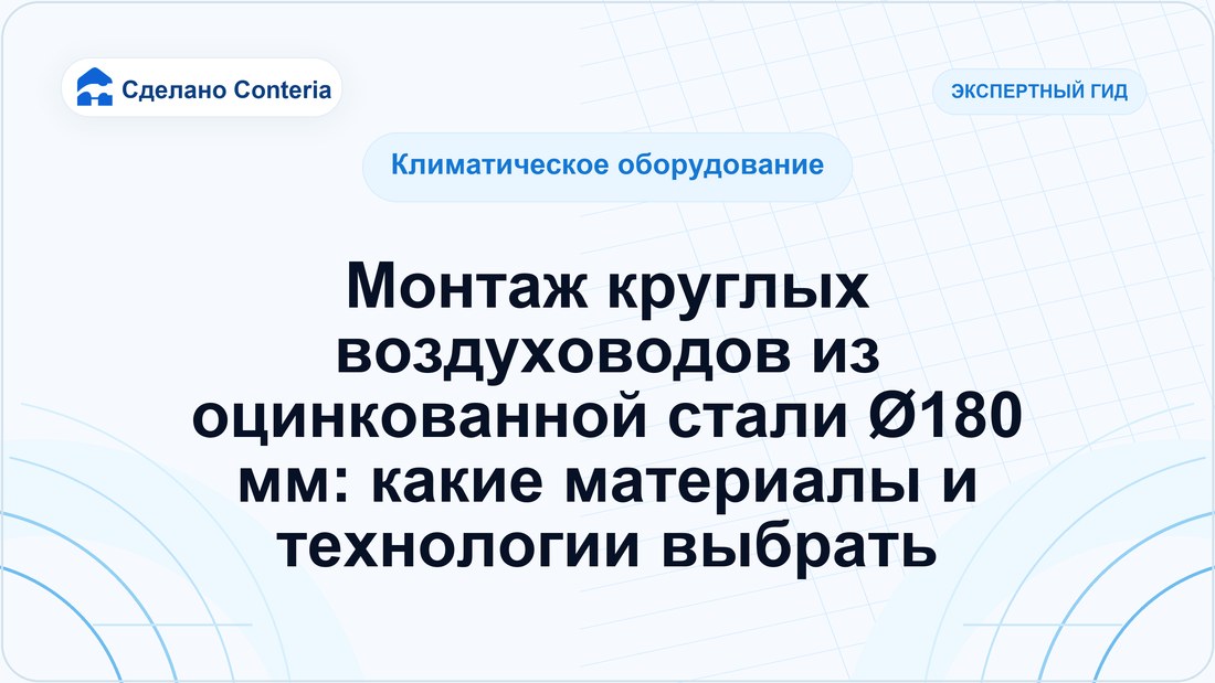 Монтаж круглых воздуховодов из оцинкованной стали Ø180 мм: какие материалы и технологии выбрать