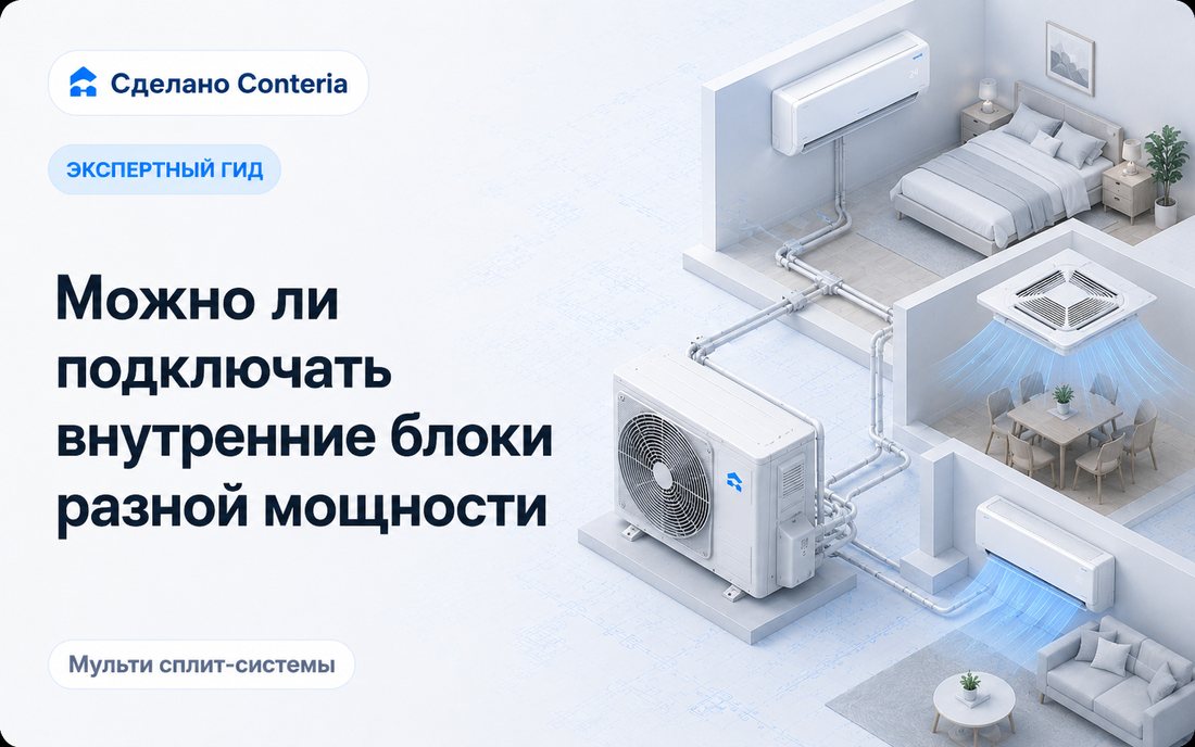 Можно ли подключать внутренние блоки разной мощности