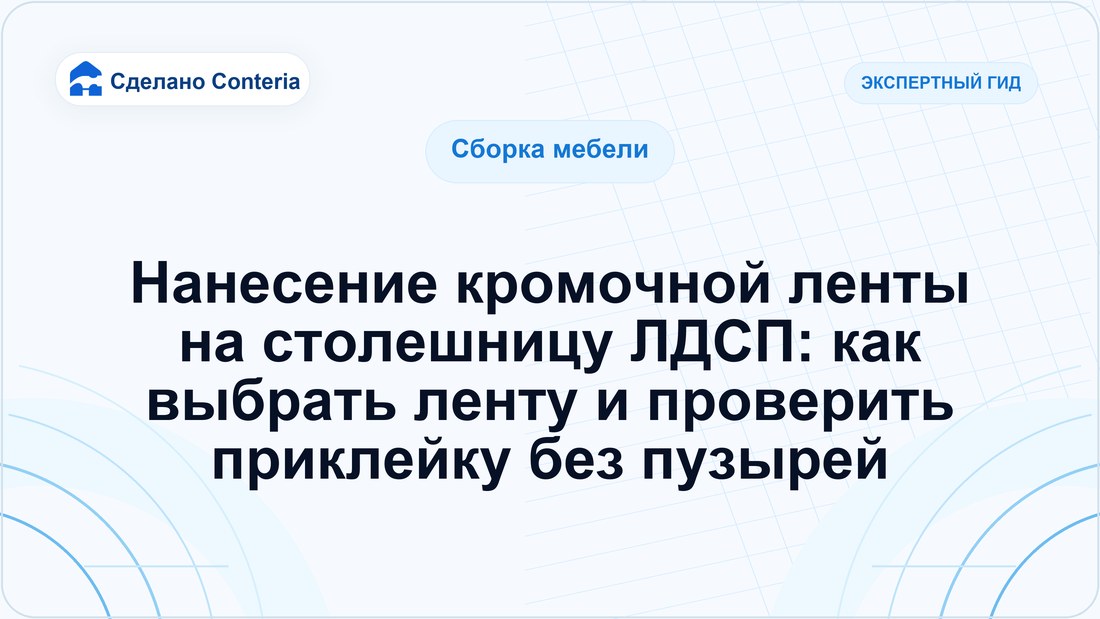 Нанесение кромочной ленты на столешницу ЛДСП: как выбрать ленту и проверить приклейку без пузырей