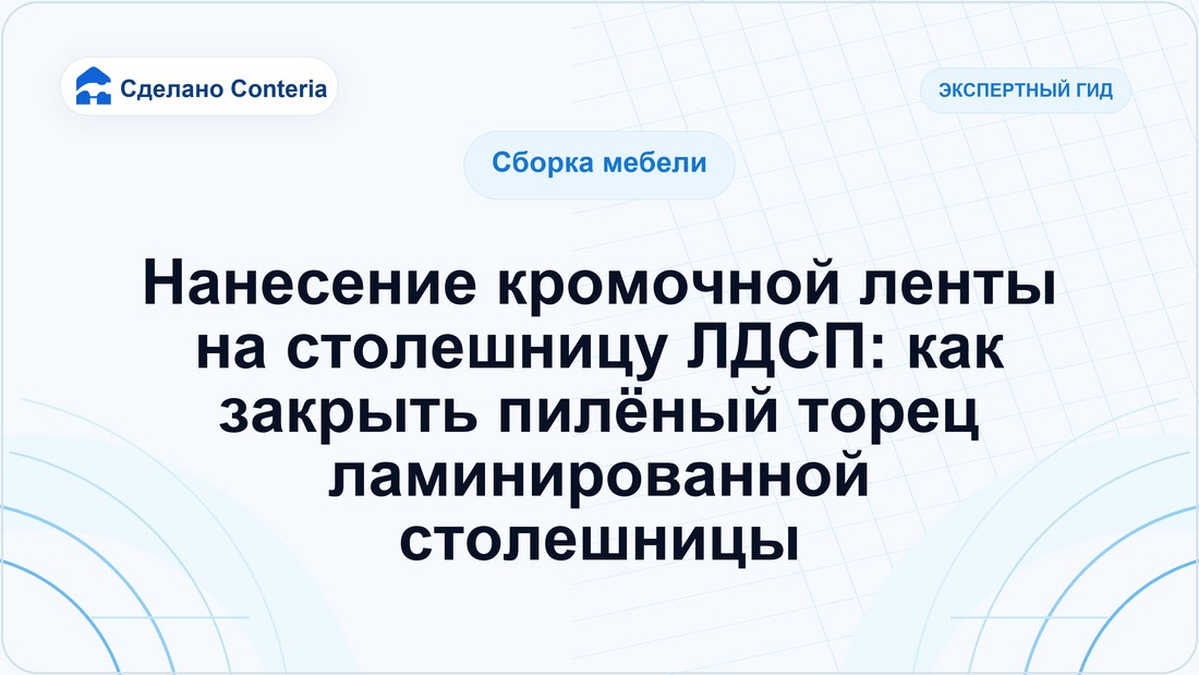 Нанесение кромочной ленты на столешницу ЛДСП: как закрыть пилёный торец ламинированной столешницы