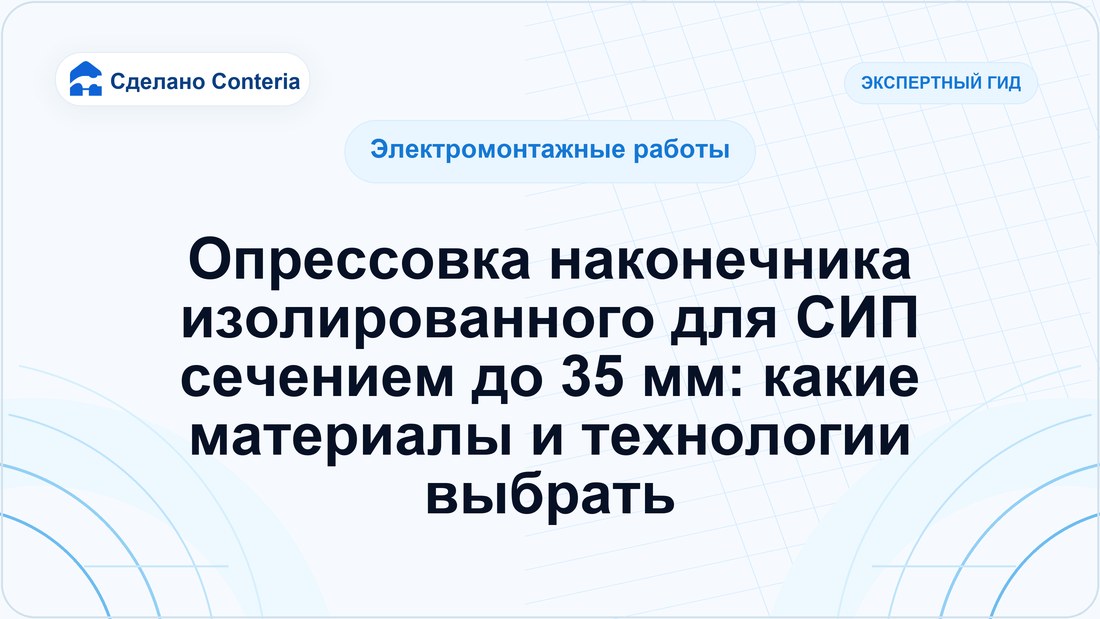 Опрессовка наконечника изолированного для СИП сечением до 35 мм: какие материалы и технологии выбрать