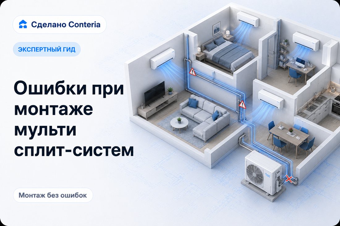 Ошибки при монтаже мульти сплит-систем