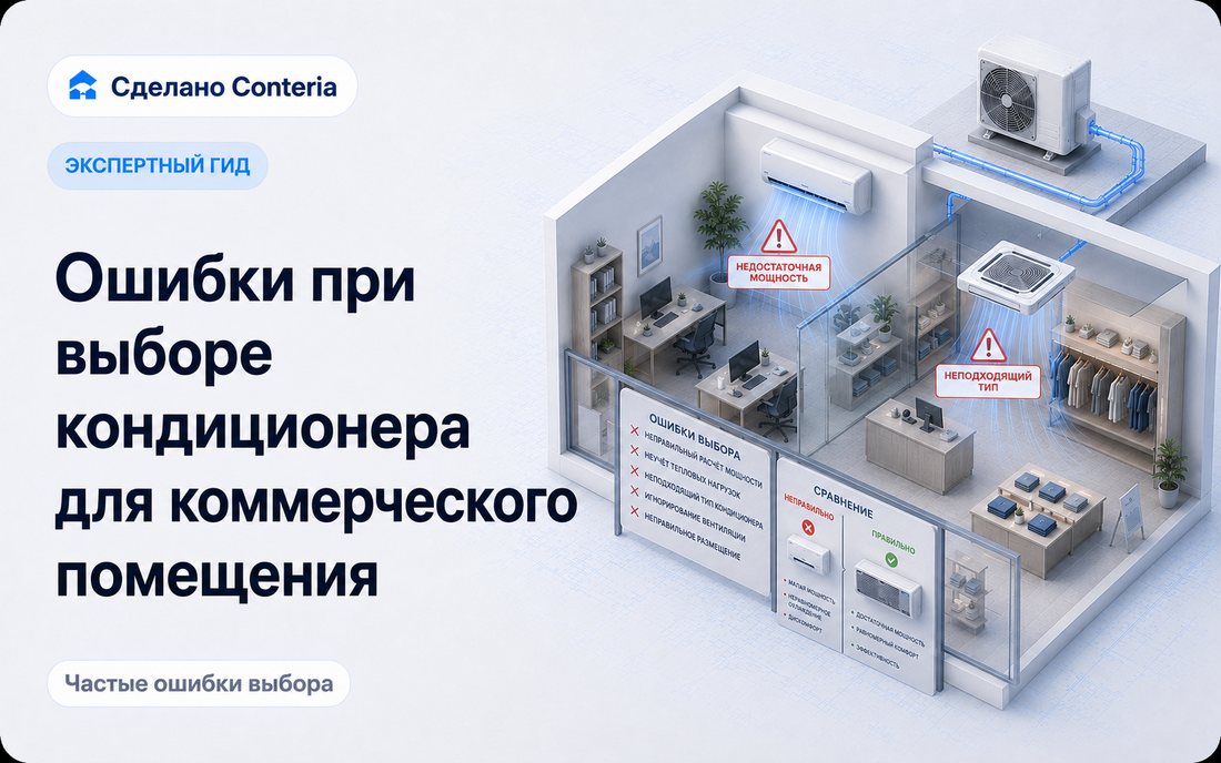 Ошибки при выборе кондиционера для коммерческого помещения