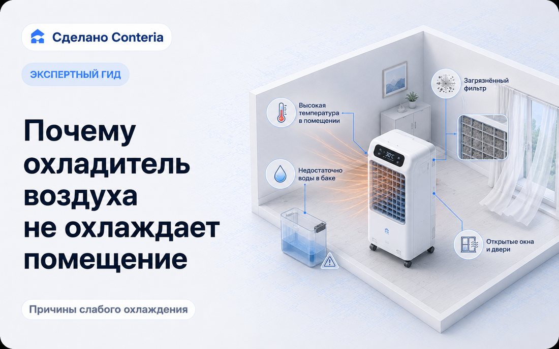 Почему охладитель воздуха не охлаждает помещение