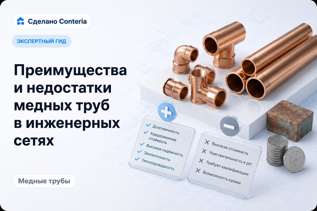 Преимущества и недостатки медных труб в инженерных сетях