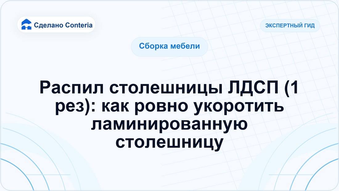 Распил столешницы ЛДСП (1 рез): как ровно укоротить ламинированную столешницу