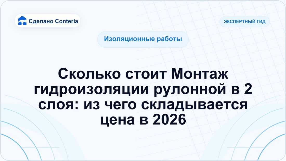 Сколько стоит Монтаж гидроизоляции рулонной в 2 слоя: из чего складывается цена в 2026