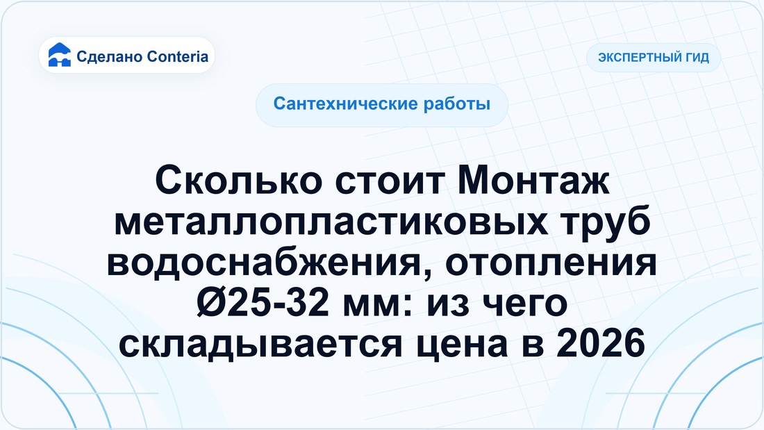 Сколько стоит Монтаж металлопластиковых труб водоснабжения, отопления Ø25-32 мм: из чего складывается цена в 2026