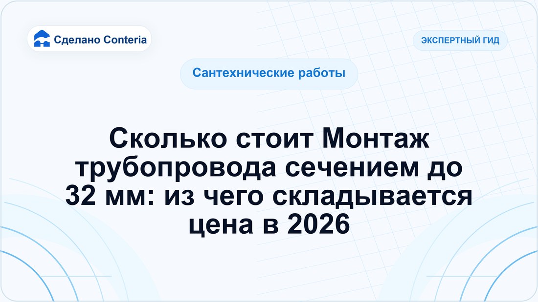 Сколько стоит Монтаж трубопровода сечением до 32 мм: из чего складывается цена в 2026