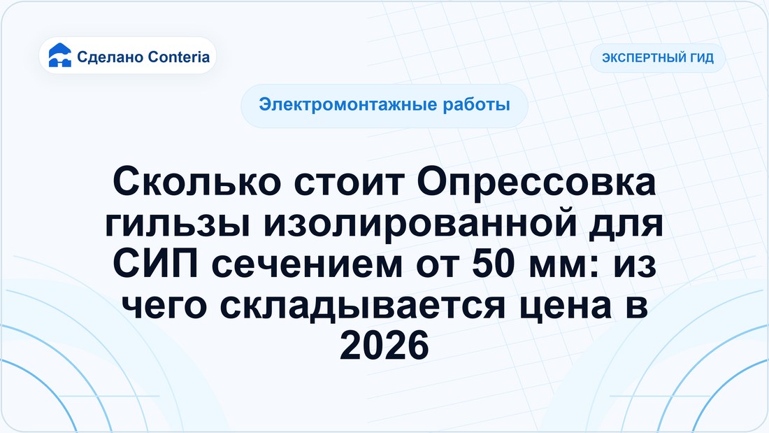 Сколько стоит Опрессовка гильзы изолированной для СИП сечением от 50 мм: из чего складывается цена в 2026