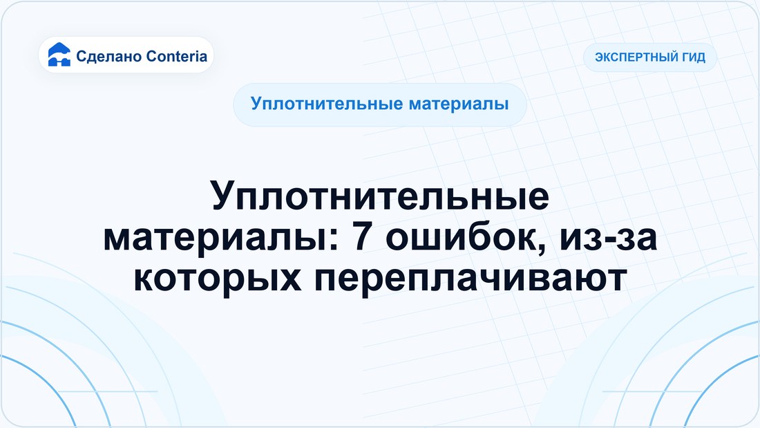 Уплотнительные материалы: 7 ошибок, из-за которых переплачивают