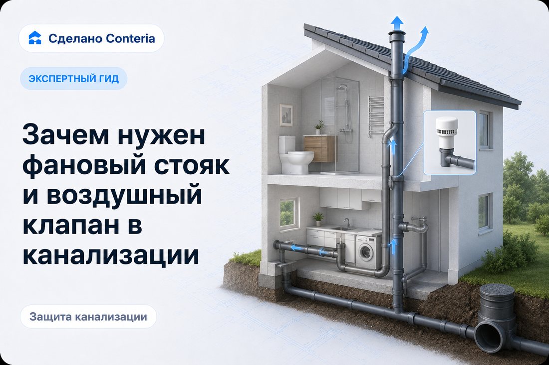 Зачем нужен фановый стояк и воздушный клапан в канализации