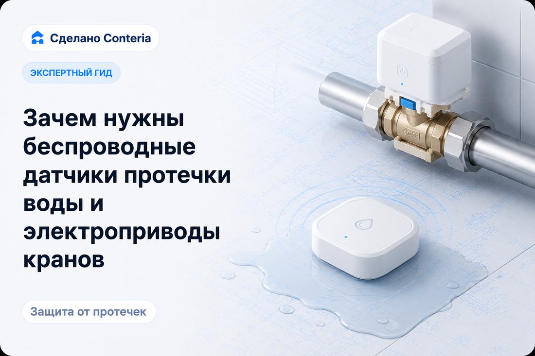 Зачем нужны беспроводные датчики протечки воды и электроприводы кранов